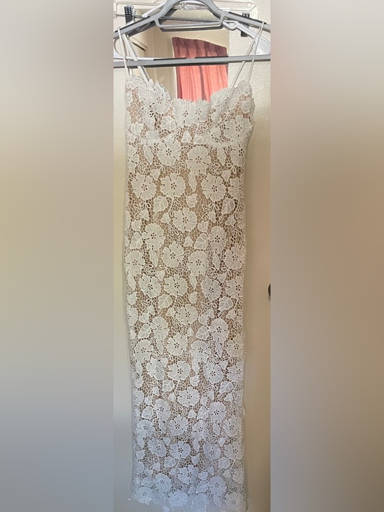 Dresses & Skirts - New, Amazon White Lace Overlay beige Slip Womens Dress size M maxi, form fitting